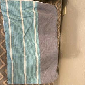 Pottery Barn Teen Blue and White Striped Pillow